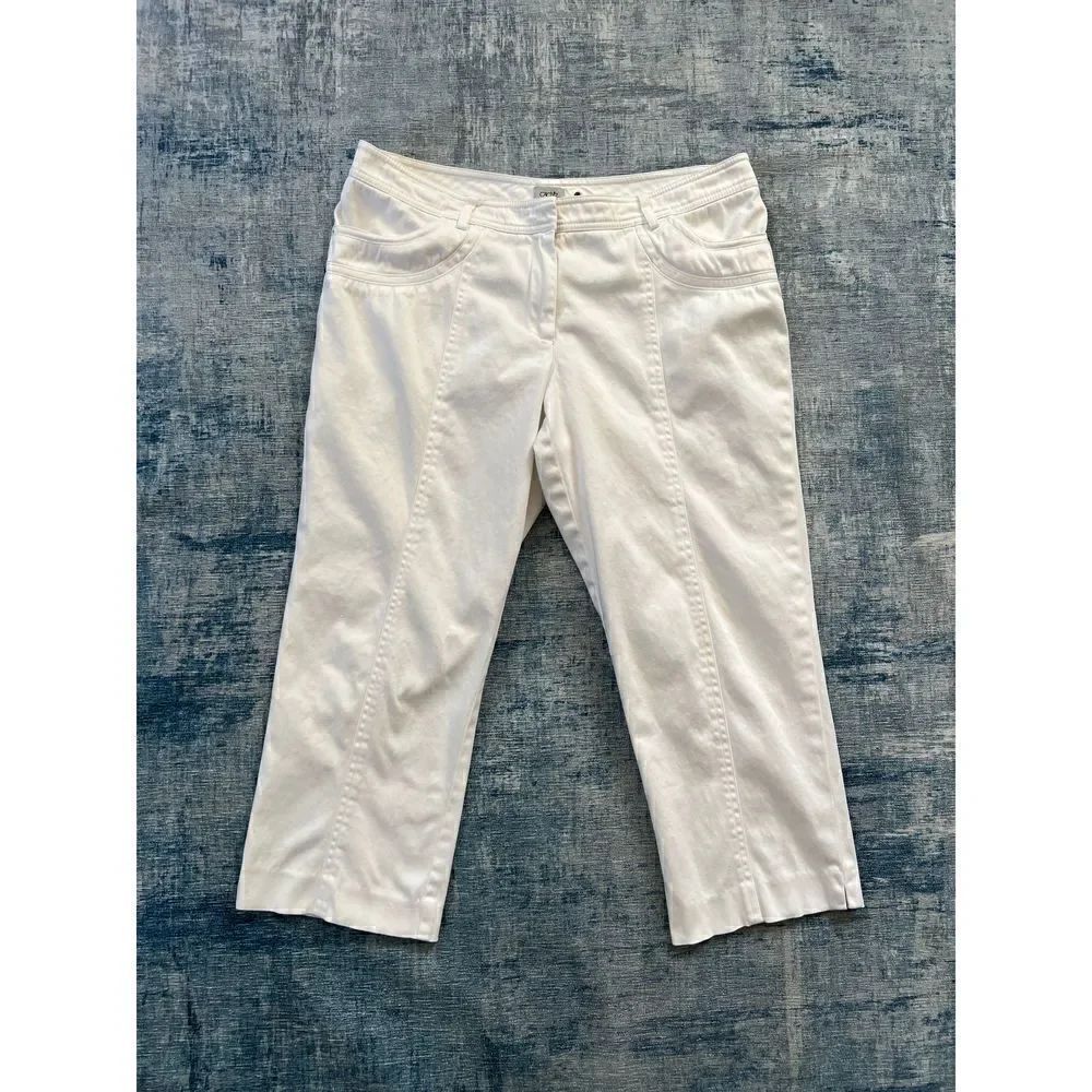 Cache White Denim Capri Size 8